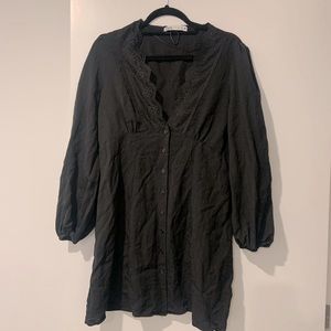 Zara black lace v neck dress - like new!